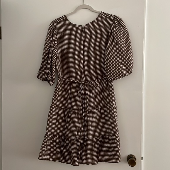 Faithful the Brand Brown Gingham vneck dress - Picture 3 of 4